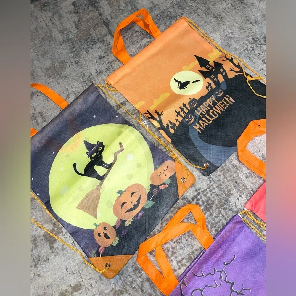 Halloween trick-or-treat drawstring bags